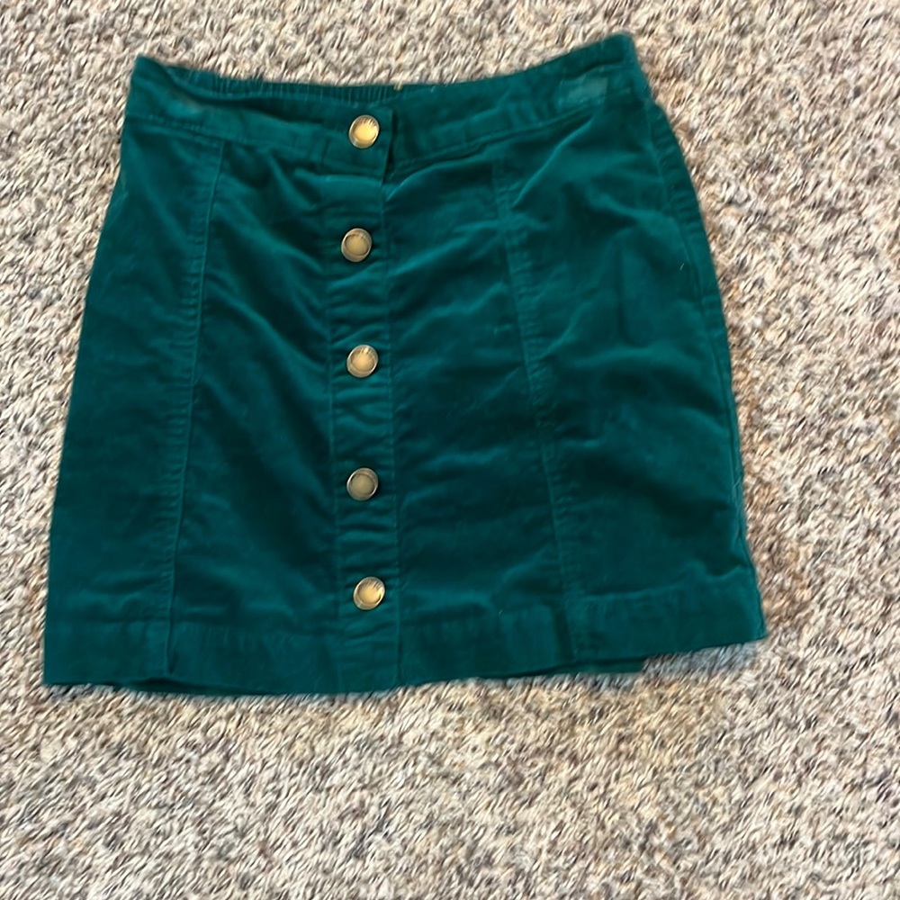 Emerald green, copper key, medium, corduroy skirt